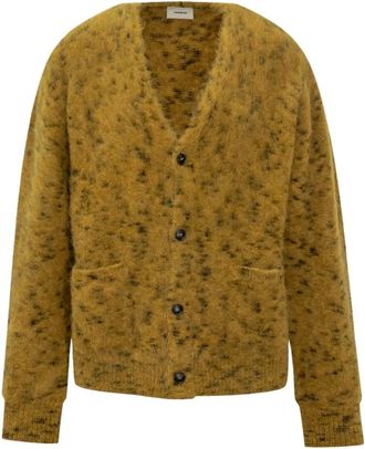 A Paper Kid Truien & Vesten, Heren, Geel, M, Wol, Cardigan Mohair