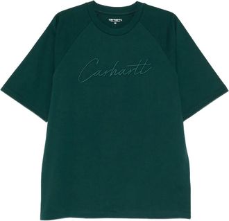 Carhartt Work in Progress logo-embroidered T-shirt - men - Organic Cotton - L - Green