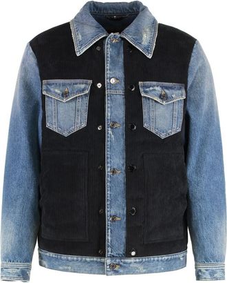 Dolce & Gabbana Blue Shirt Collar Jacket