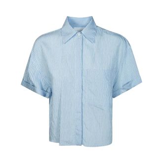 Dondup Shirts, female, Blue, Size: XS Camicia in Riga Fluida