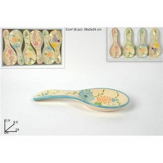 Trade Shop Trade Shop - Set 6 Piezas Cacillo Ceramica Resto Flor Decoracion Cocina