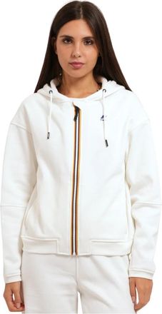 K-Way Lara Brushed Fleece Sweatshirt - Dames - Vesten met rits - Wit - M - Katoen - Hoodies & sweatvesten