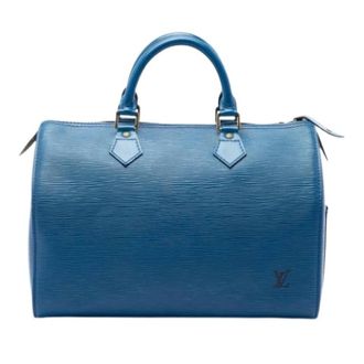 Louis Vuitton Pre-owned Speedy 35 - Dames - Pre-owned - Blauw - Maat: ONE Size Leer