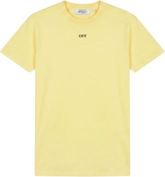 Off-white Zacht Katoenen T-shirt - Heren - T-shirts - Geel - XS - Katoen - Tops