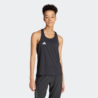 adidas Lauftop ADIDAS PERFORMANCE ADIZERO E TANK, Damen, Gr. XL, schwarz, Obermaterial: 100% Polyester, Rundhals, Tops Lauftop
