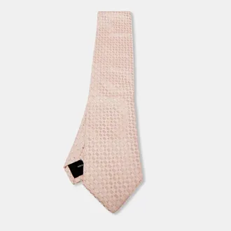 S.T. Dupont S. t. Dupont Pink Check Pattern Silk Tie