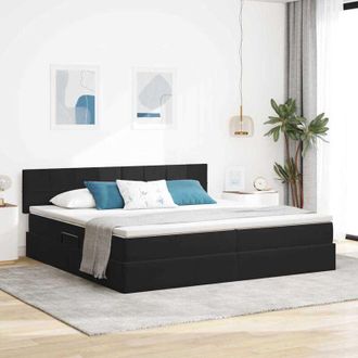 vidaXL Cama Con Luces De Tiras Led Negro 200 X 200 Cm Terciopelo