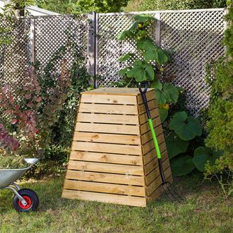 PRIMROSE Outdoor Wooden Beehive Composter Garden Compost Bin 625L in Brown