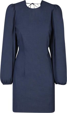 Ganni Dameskleding Jurk Blauw Aw 23 - Dames - Korte kleedjes - Blauw - L - Polyester - Kleedjes