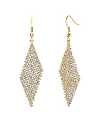 Genevive 14K Over Silver Cz Statement Earrings