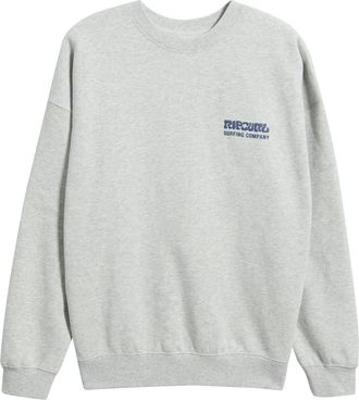 Rip Curl Surf Puff Logo Sweatshirt in Grey Marle/Navy at Nordstrom, Size Xx-Small