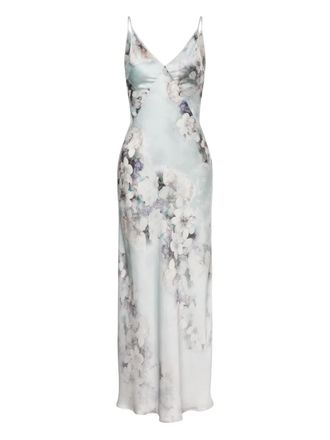 Alberta Ferretti floral-print dress - Grey