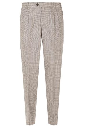 Eleventy Double Pleat Camel Trousers with Concealed Closure