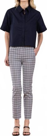 Avenue Montaigne Lulu Straight Cropped Pant In Screen Blue