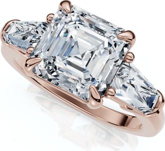 Pompeii3 Certified 2 1/2Ct Paulina Asscher Dut Diamond Engagement Ring 14k Gold Lab Grown