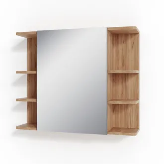 Vicco Armario Con Espejo Para Ba&ntilde;o Fynn, Roble Dorado, 79.6 X 64 Cm