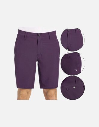 Hurley Mens HURLEY Mens Shorts Chino Polyester Regular Casual Summer Holiday Half Pant New - Red - Size: 34/32