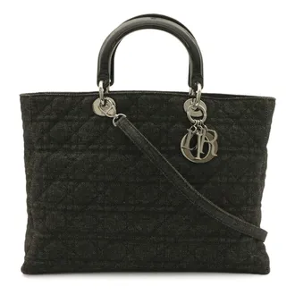 Dior Black Denim Plastic Shoulder Bag Tote Bag (Pre-Owned)