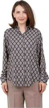 Caliban Camicia fantasia rombi in tessuto no iron - Dames - Overhemden - Veelkleurig - XL - Overhemden