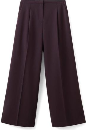Mango Pleated Wide Leg Pants in Maroon at Nordstrom, Size 4