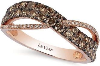 Le Vian Ladies Chocolate Gladiator Rings in 14K Strawberry Gold