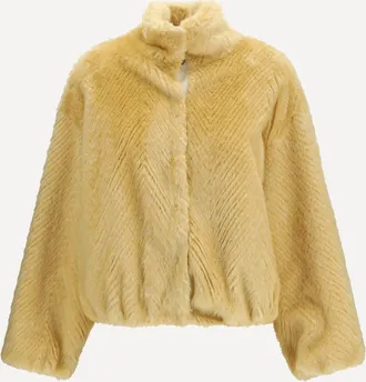 Forte_Forte FORTE_FORTE Chevron faux fur Bomber Jacket Female I