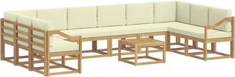 vidaXL Conjunto De Sof&aacute;s De Exterior 11 Uds. Blanco Y Crema Vidaxl