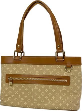 Louis Vuitton Beige Monogram Mini Handbag Shoulder Bag Tote Bag (Pre-Owned)