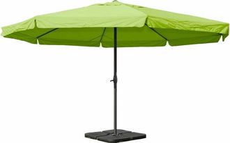 Hhg Hhg - Parasol Meran Pro, Sombrilla De Hosteler&iacute;a Con Cenefa &Oslash; 5m Poli&eacute;ster/aluminio 28kg, Verde Con Soporte