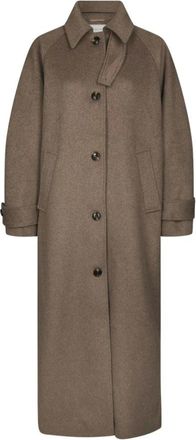 Neo Noir Keaton Wool Coat - Dames - Mantel - Bruin - S - Wol - Jassen
