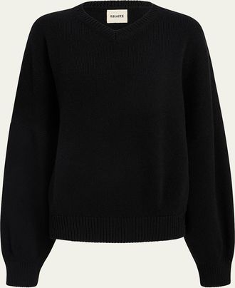 Khaite Wolfe V-Neck Cashmere Sweater