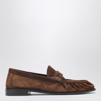 Saint Laurent Le Loafer Dark Havana suede loafers