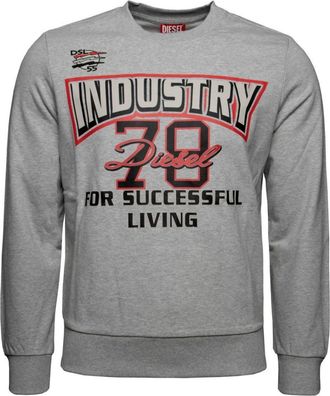 Diesel Volwassen uniseks Sweatshirt met Industry 78-logo (Grijs)