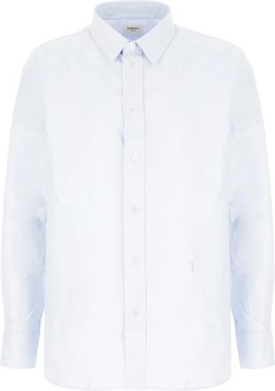 Saint Laurent Oxford Shirt - Heren - Zakelijke Overhemden - Blauw - XL - Katoen - Overhemden