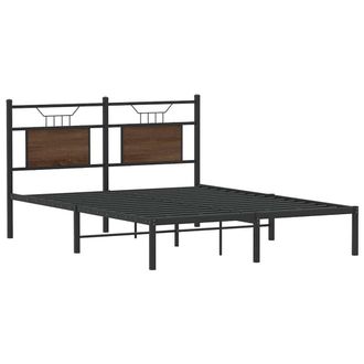 Berkfield Home Decorative Bed Frame without Mattress Brown Oak 140x190 cm Engine