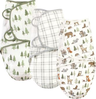 Hudson Baby Cotton Swaddle-Wrap in Forest Animals at Nordstrom
