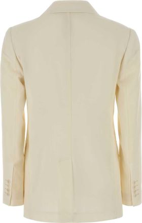 MM Studio Womens Cream Wool Assenzi Blazer Bianco Burro Giacche E Gilet Jacket