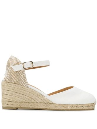 Castaner Carol wedge sandals - women - Cotton/Leather/Rubber/Cotton - 40 - White