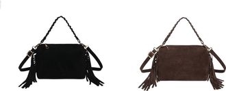 Generic PU Leather Tassel Shoulder Bag Vintage Handbag Large Tote Bag for Women (Black)