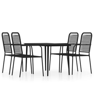 Berkfield Home 5 Piece Garden Dining Set Black