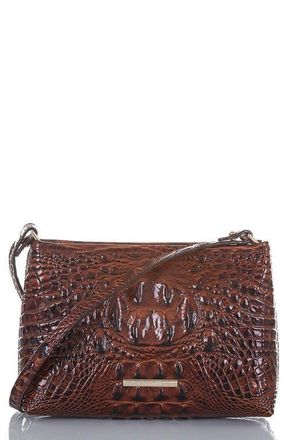 Brahmin Lorelei Croc Embossed Leather Shoulder Bag in Pecan at Nordstrom