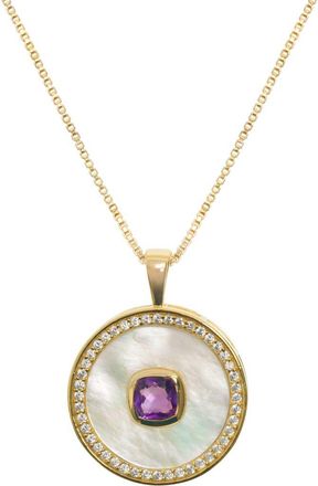 Freya Rose Amethyst Mother Of Pearl Necklace at Nordstrom, Size 9.25