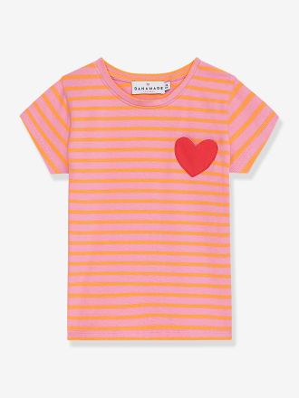 Danamade Streifenshirt mit Herz-Motiv, M&auml;dchen DANAMADE orange