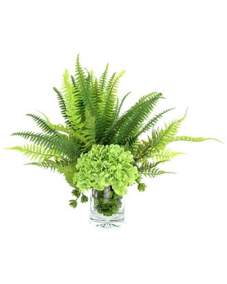 Creative Displays Inc. Handmade Faux Real Touch Hydrangea & Fern Arrangement