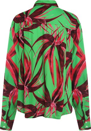 Louisa Ballou Womens Printed Viscose Shirt Green
