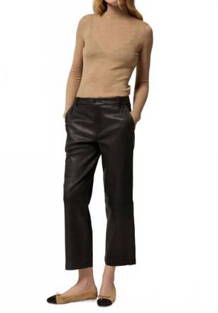 SPRWMN Pre-Loved Leather Cropped Trouser In Black