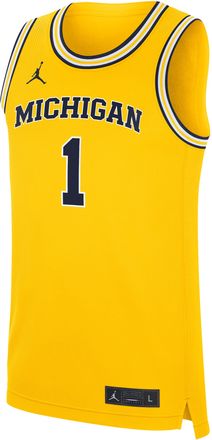 Nike Jordan Mens Michigan Wolverines Replica Jordan Brand College Basketball Jersey in Yellow | CLEVGRJJCBJMIC-MI2