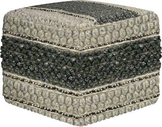 Simpli Home Grady Contemporary Square Pouf