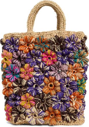 Urban Expression Floral Raffia Tote Bag in Natural Multi at Nordstrom Rack