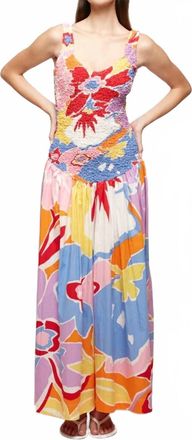 S/W/F Mottled Maxi Dress In Electric Garden